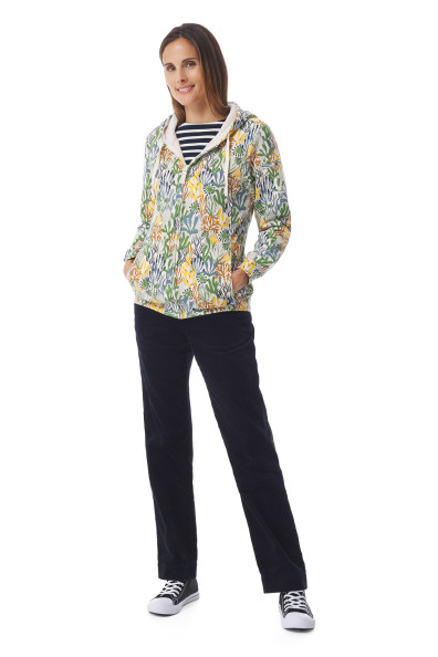 Sweat à capuche femme motifs flore marine | Mousqueton
