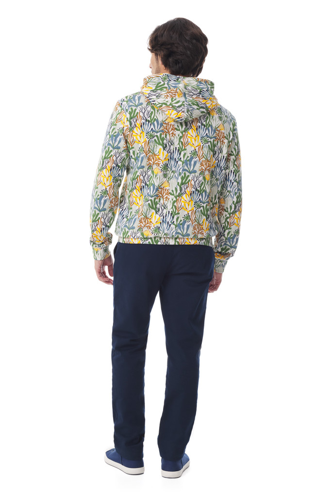 Sweat à capuche homme motifs flore marine | Mousqueton