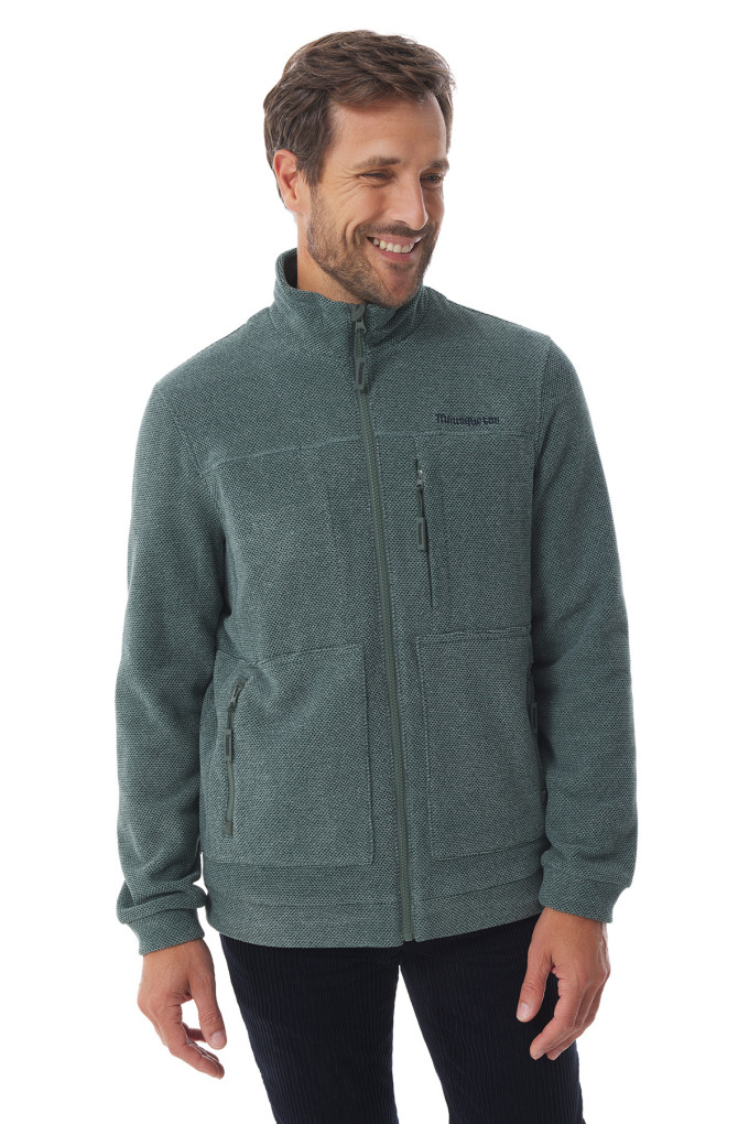 Veste polaire zippée homme vert kaki | Mousqueton