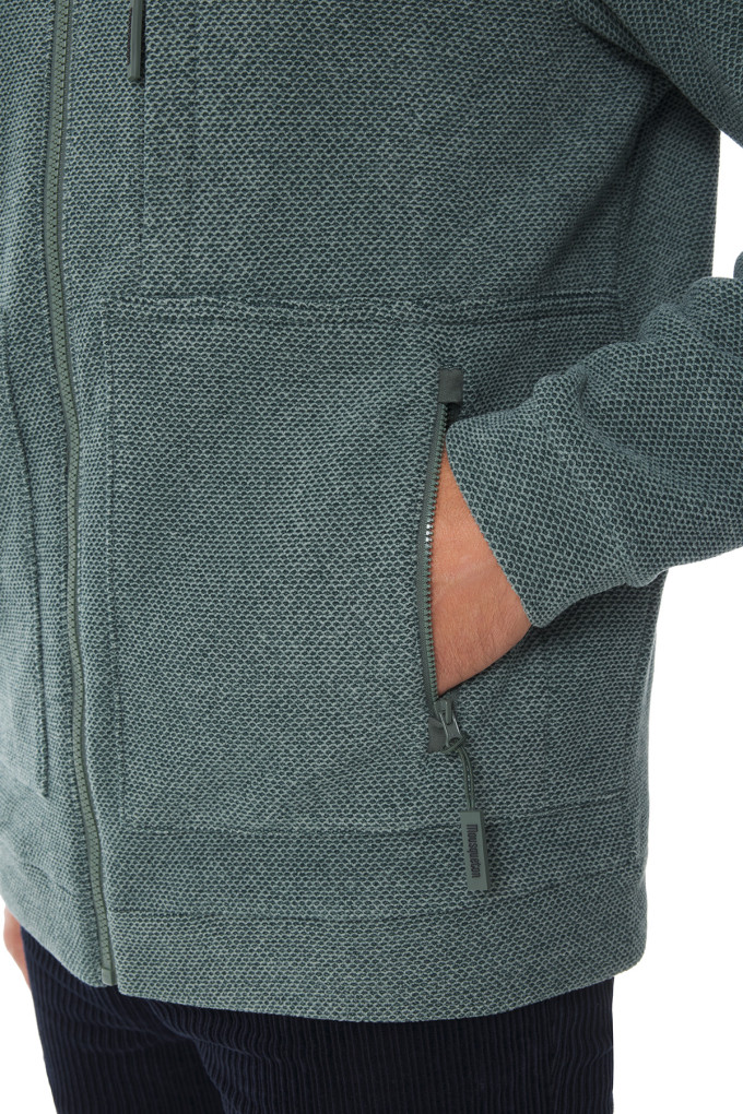 Veste polaire zippée homme vert kaki | Mousqueton