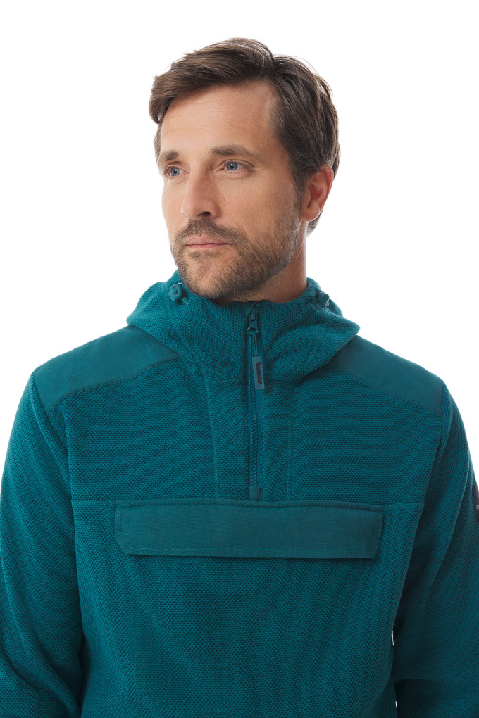 Polaire à capuche homme vert émeraude | Mousqueton