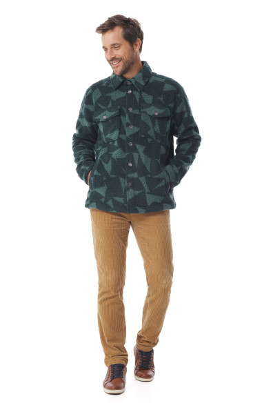 Veste polaire sherpa vert kaki à motifs voile homme | Mousqueton