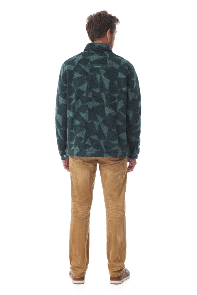Veste polaire sherpa vert kaki à motifs voile homme | Mousqueton