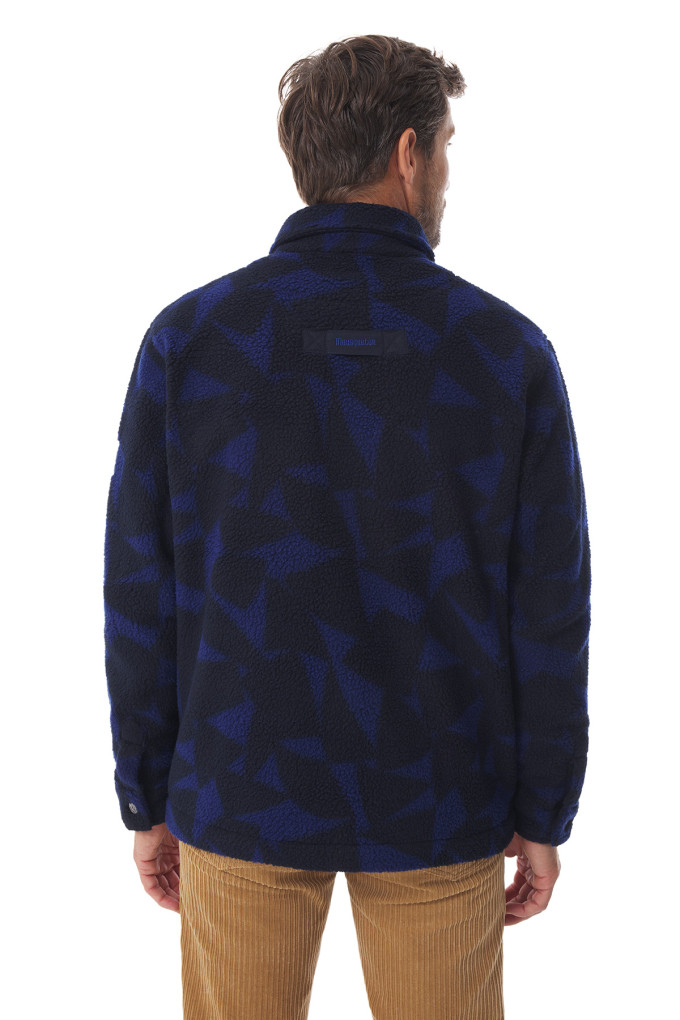 Men's sherpa fleece jacket with sail print | Mousqueton