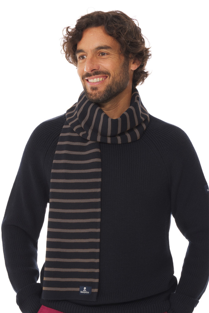 Echarpe rayée en laine | Mousqueton