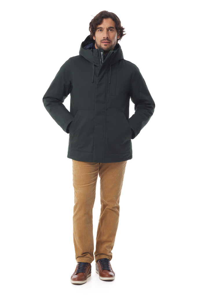 Veste imperméable à capuche homme vert foncé | Mousqueton