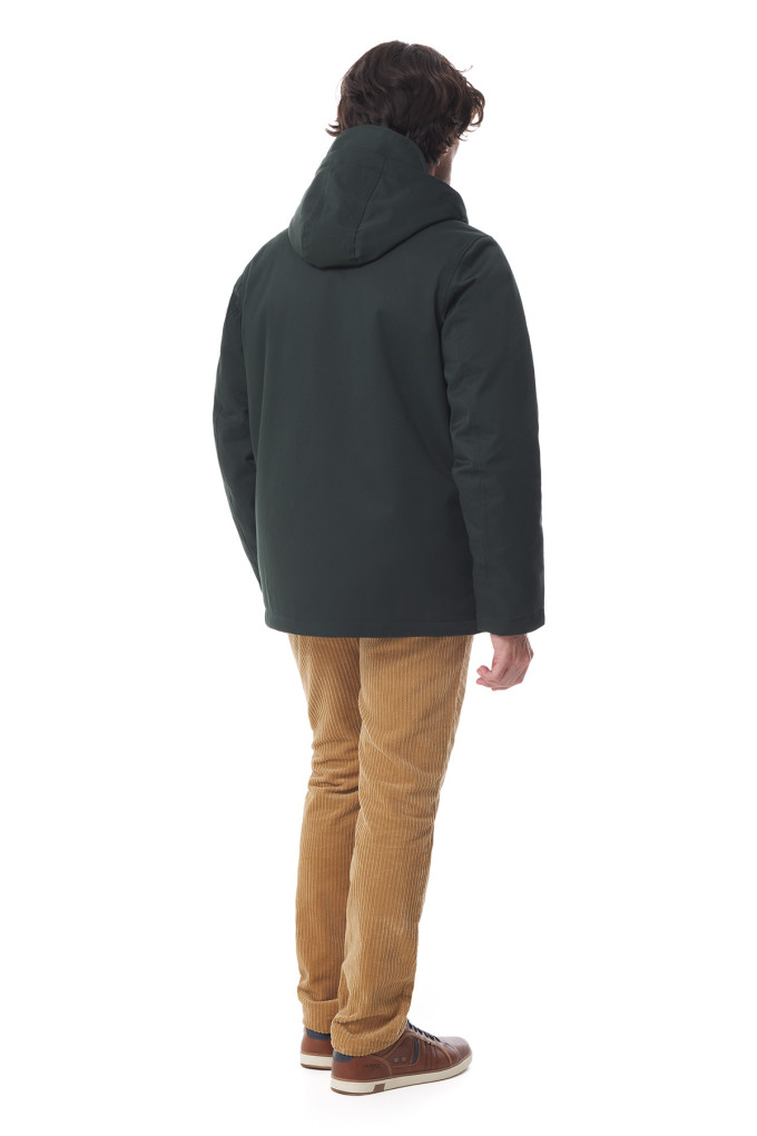 Veste imperméable à capuche homme vert foncé | Mousqueton