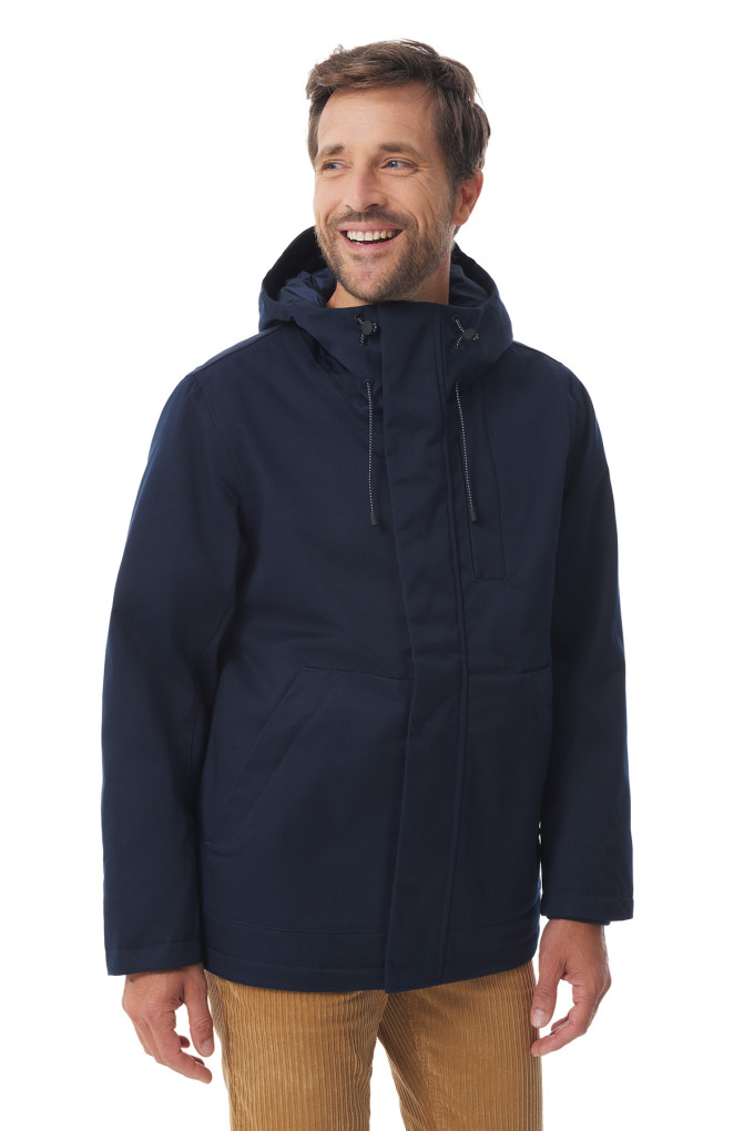 Veste imperméable à capuche homme bleu marine | Mousqueton