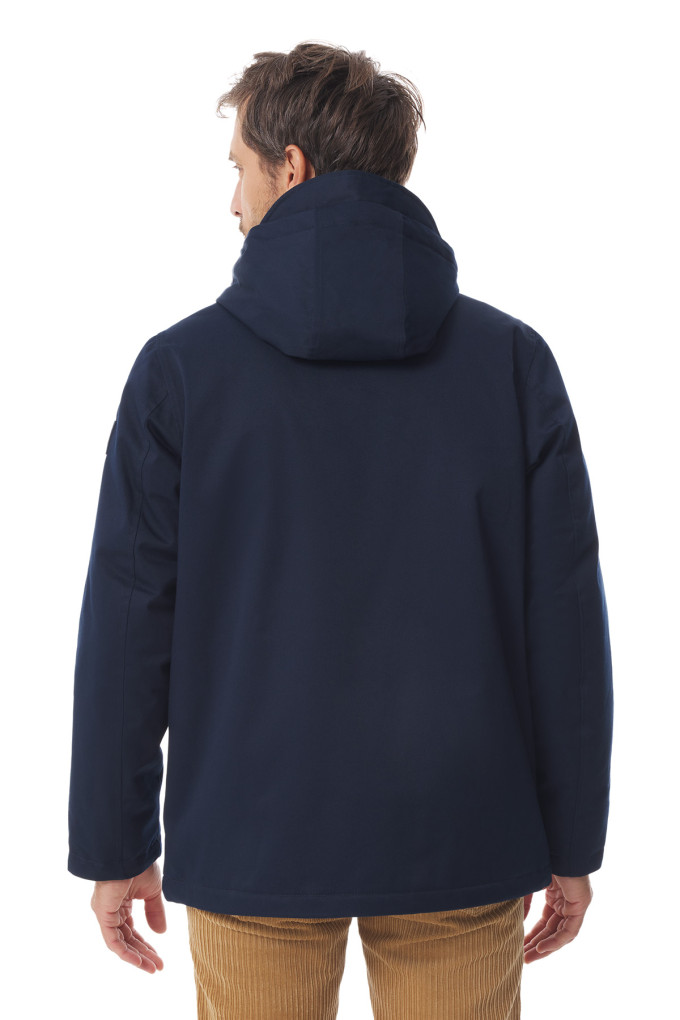 Veste imperméable à capuche homme bleu marine | Mousqueton