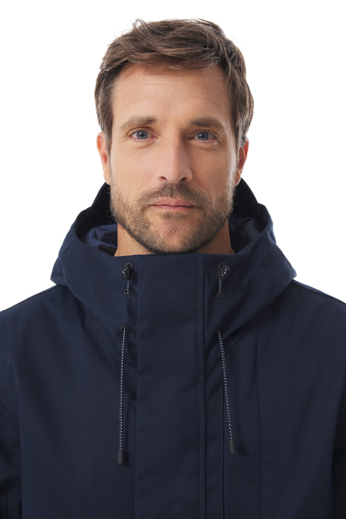 Veste imperméable à capuche homme bleu marine | Mousqueton