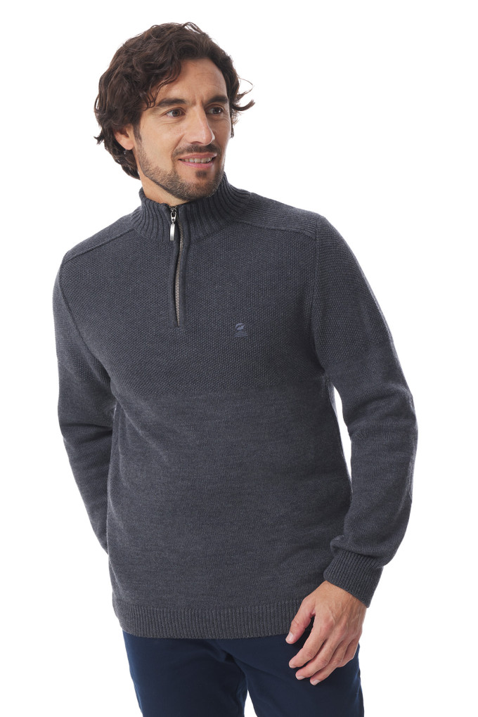 Pull camionneur homme gris foncé | Mousqueton
