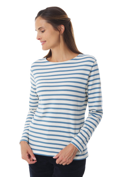 Marinière bicolore bleu provençal pour femme | Mousqueton