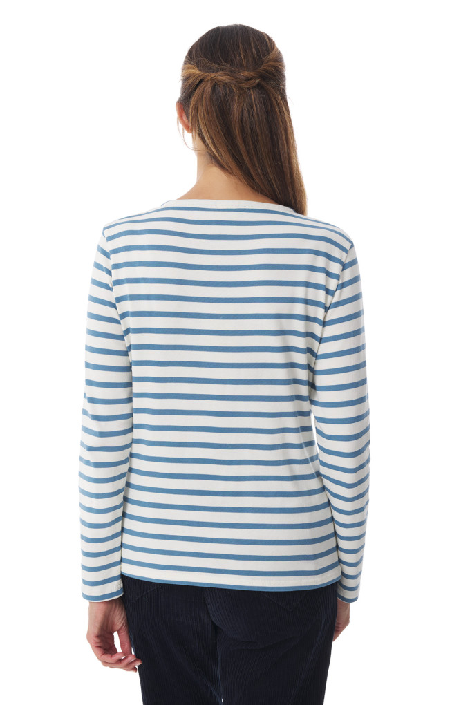 Marinière bicolore bleu provençal pour femme | Mousqueton