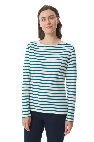 Marinière bicolore vert émeraude pour femme | Mousqueton