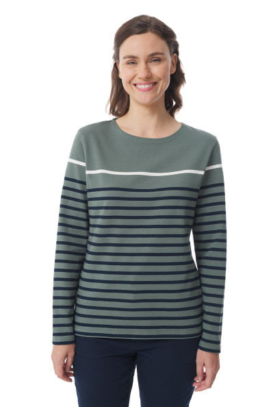 Marinière multicolore vert kaki écru et marine pour femme | Mousqueton