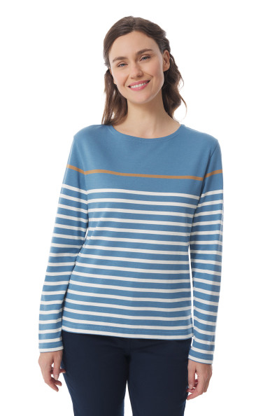 Marinière multicolore bleu écru beige pour femme | Mousqueton