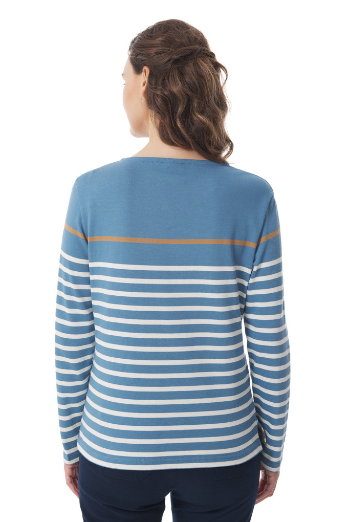 Marinière multicolore bleu écru beige pour femme | Mousqueton
