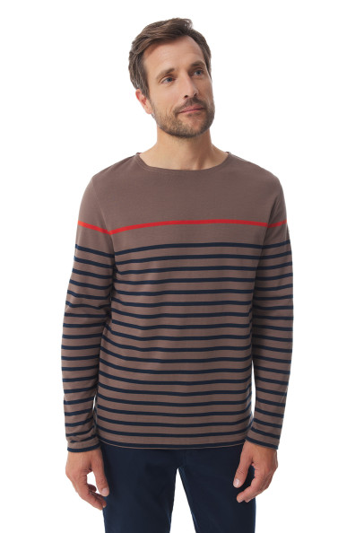 Marinière homme multicolore marron marine orange | Mousqueton