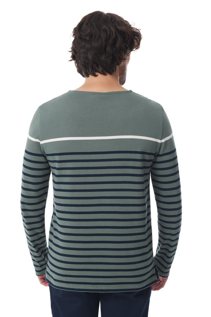 Marinière homme multicolore vert kaki et bleu marine | Mousqueton