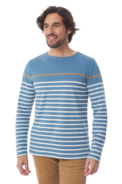 Marinière homme multicolore bleu clair provençal et beige | Mousqueton