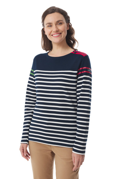 Marinière femme verte et rouge | Mousqueton