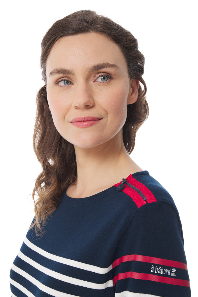 Marinière femme verte et rouge | Mousqueton