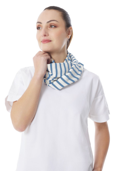 Cotton striped scarf | Mousqueton