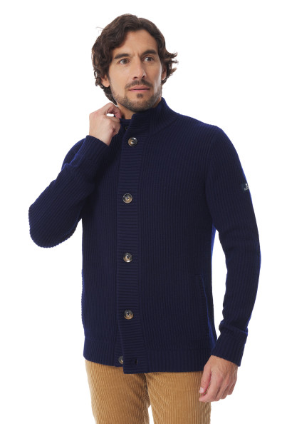 Gilet en laine bleu marine homme | Mousqueton