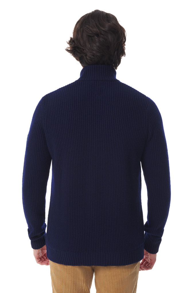 Gilet en laine bleu marine homme | Mousqueton