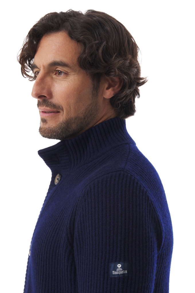 Gilet en laine bleu marine homme | Mousqueton