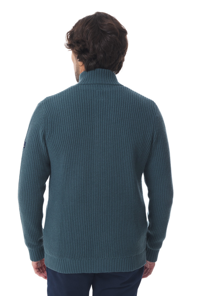 Gilet en laine bleu pétrole homme | Mousqueton