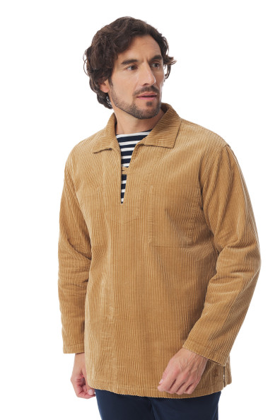 Vareuse mixte en velours côtelé beige | Mousqueton