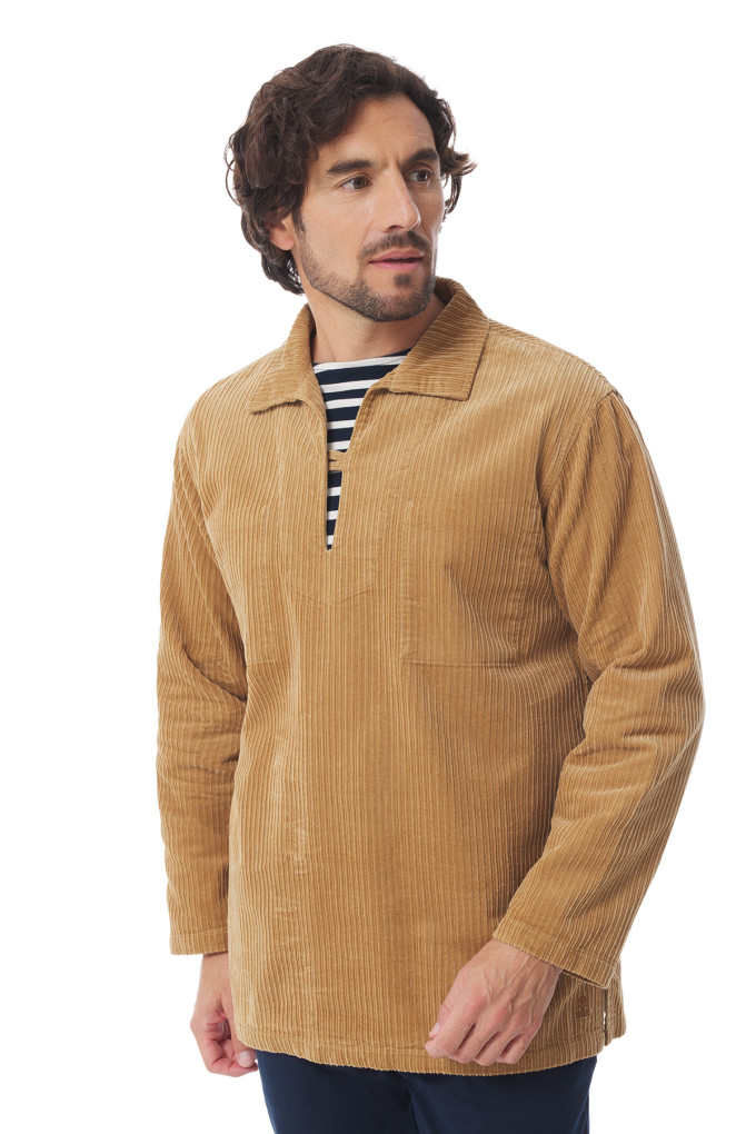 Vareuse mixte en velours côtelé beige | Mousqueton