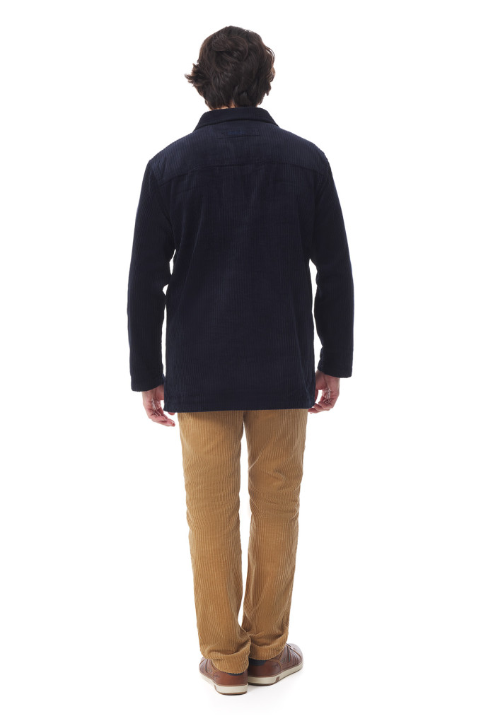 Vareuse mixte en velours côtelé bleu marine | Mousqueton