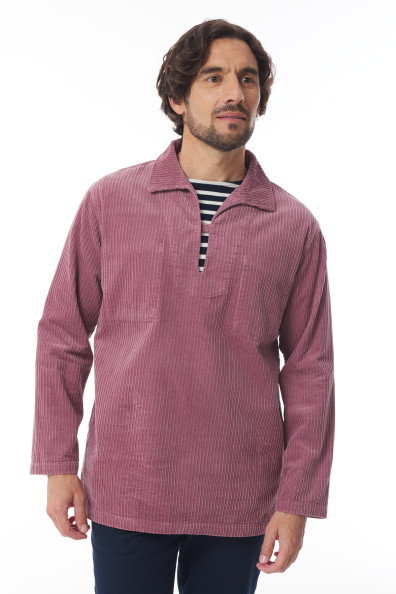 Vareuse mixte en velours côtelé vieux rose| Mousqueton