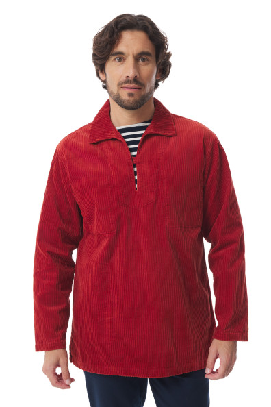 Vareuse mixte en velours côtelé orange tuile | Mousqueton