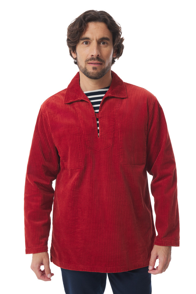 Vareuse mixte en velours côtelé orange tuile | Mousqueton