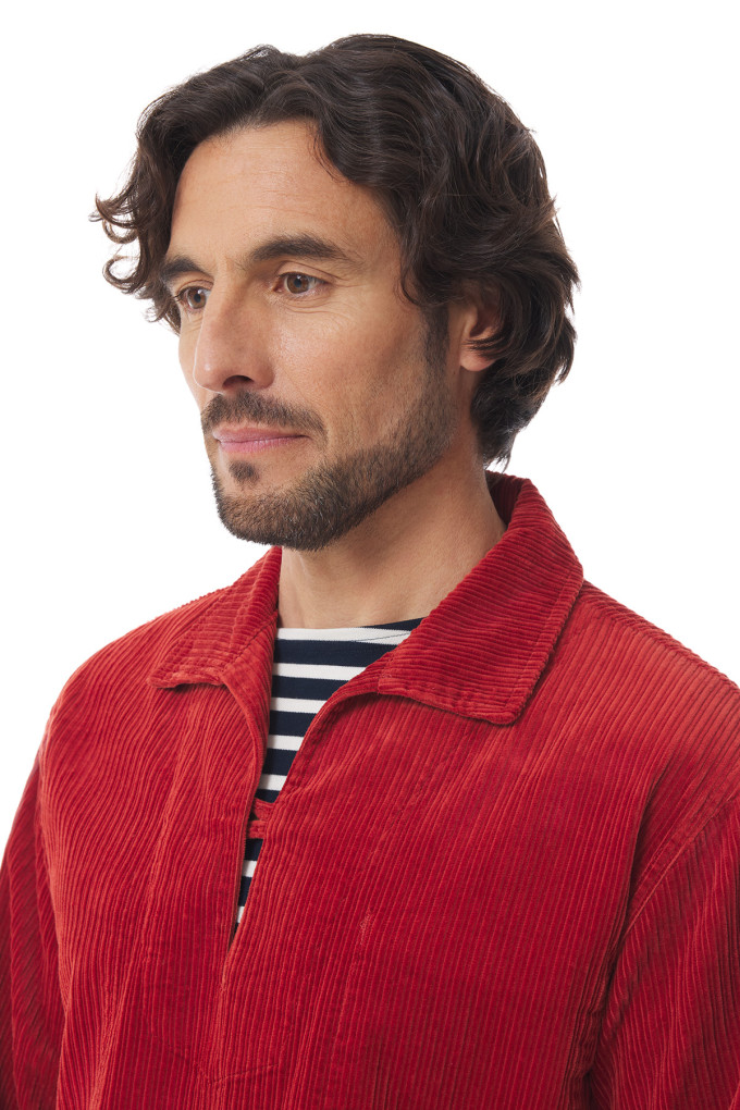 Vareuse mixte en velours côtelé orange tuile | Mousqueton