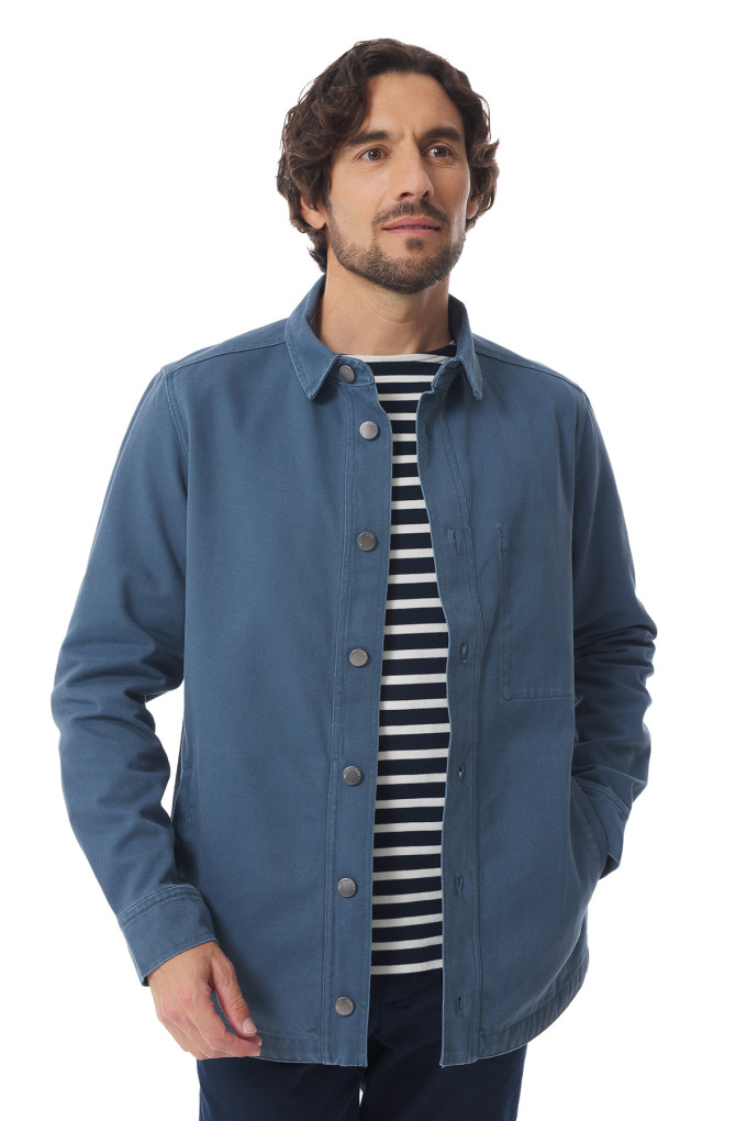 Veste surchemise homme bleu pétrole | Mousqueton