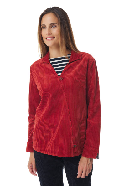 Blouse col V en velours côtelé | Mousqueton