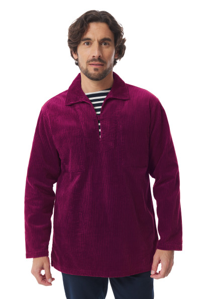 Vareuse mixte en velours côtelé fuchsia foncé | Mousqueton