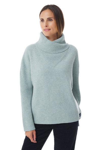 Pull oversize vert clair en laine femme | Mousqueton