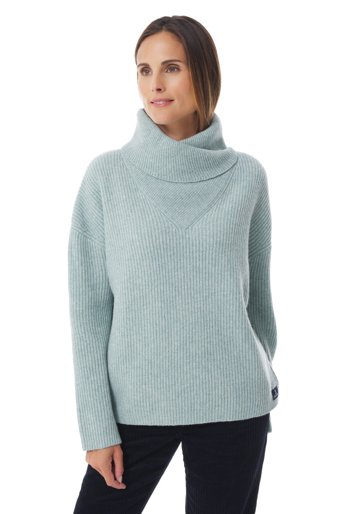 Pull oversize vert clair en laine femme | Mousqueton
