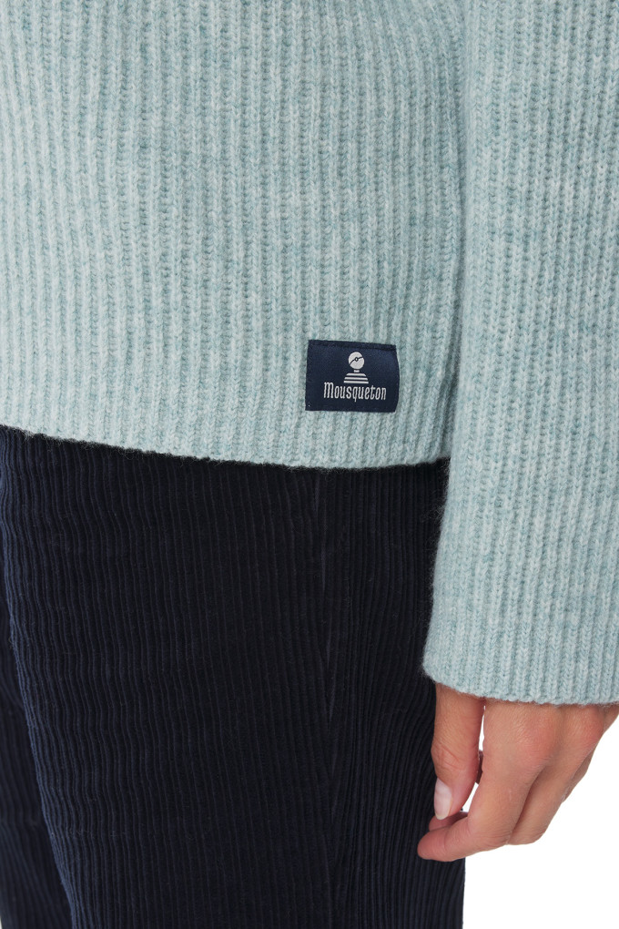 Pull oversize vert clair en laine femme | Mousqueton