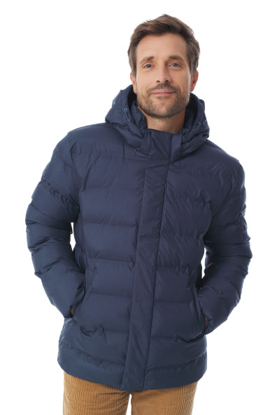 Doudoune homme à capuche amovible bleu marine | Mousqueton