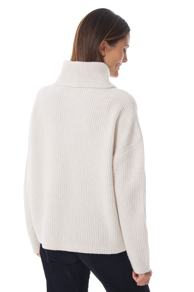 Pull oversize en laine écru femme | Mousqueton