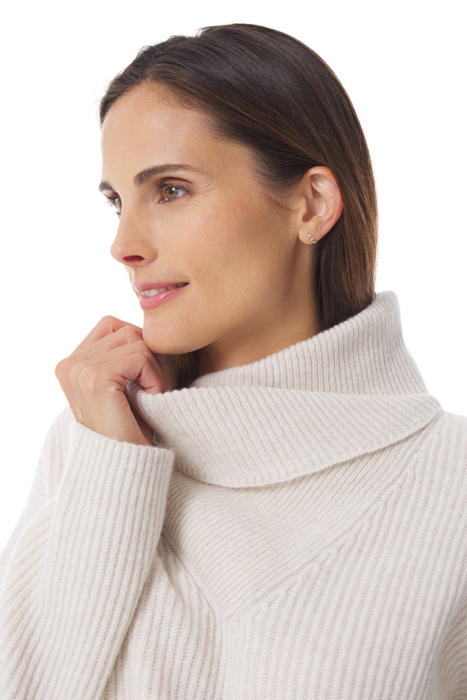 Pull oversize en laine écru femme | Mousqueton