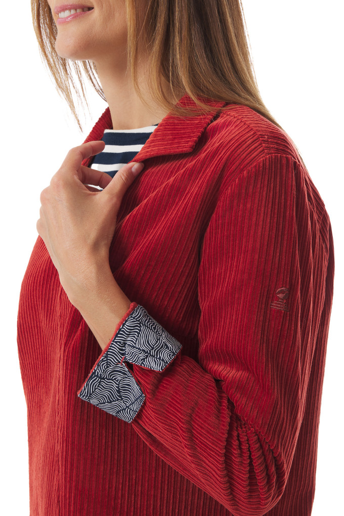 Blouse col V en velours côtelé | Mousqueton