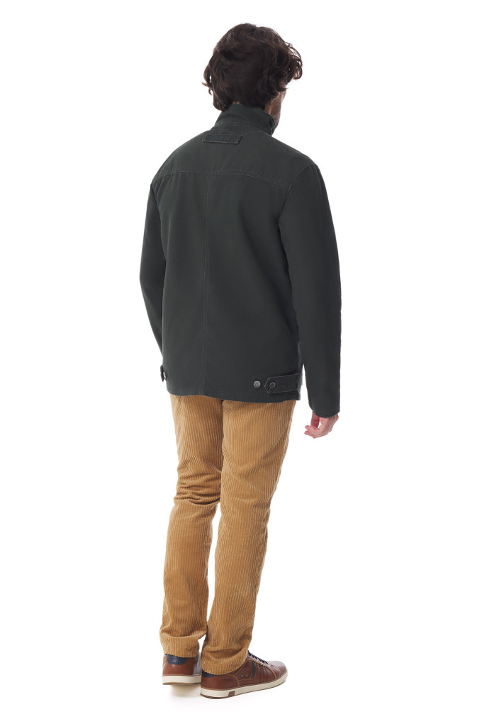 Veste zippée homme en toile canva vert foncé | Mousqueton