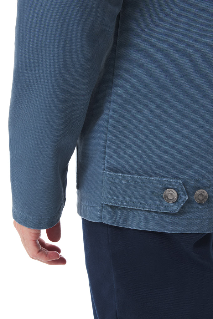 Veste zippée homme en toile canva bleu pétrole | Mousqueton